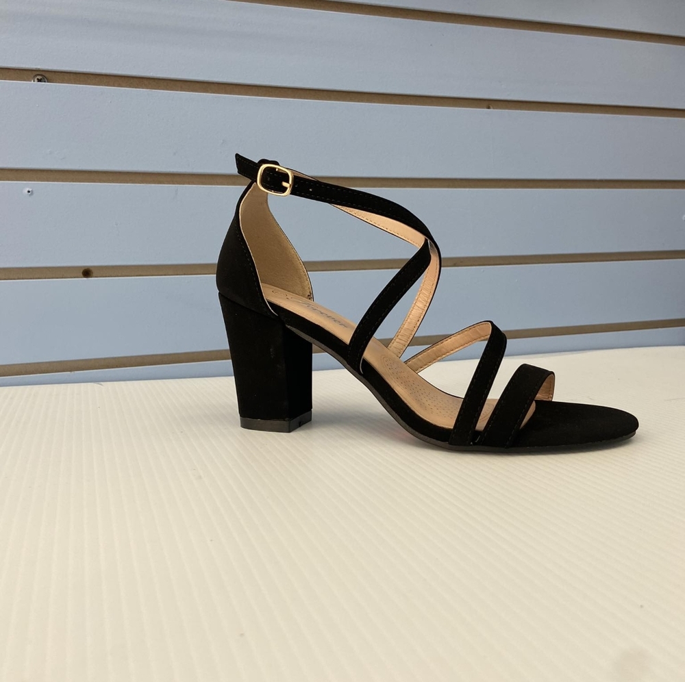 Women's Black Heeled Sandals. Brand New